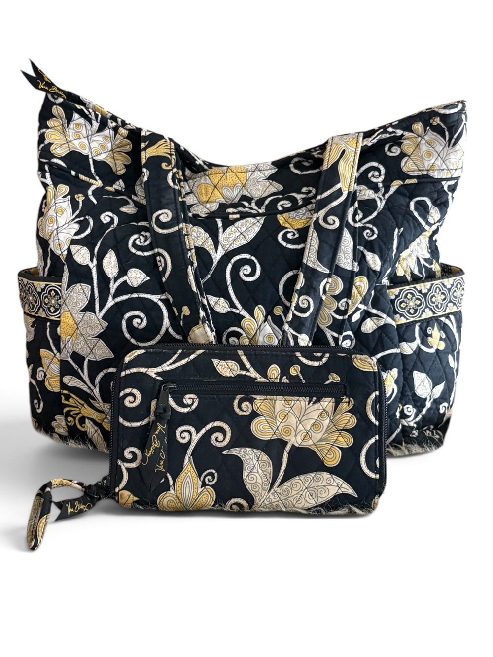 Vera Bradley Set ‘Yellow Bird’ Tote Bag and Matching Clutch Wallet